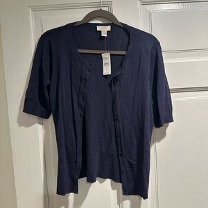 LOFT Women's Dark Blue S/S Cardigan